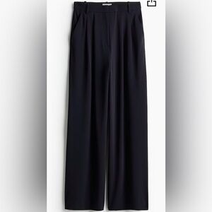 H&M Wide-Leg Dress Pants Navy Blue